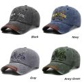 M Letter Embroidery Print Fishing Hat Retro Distressed Washed Cotton Golf Baseball Cap An-ti UV Sunhat Outdoor Sports Hat Visors.