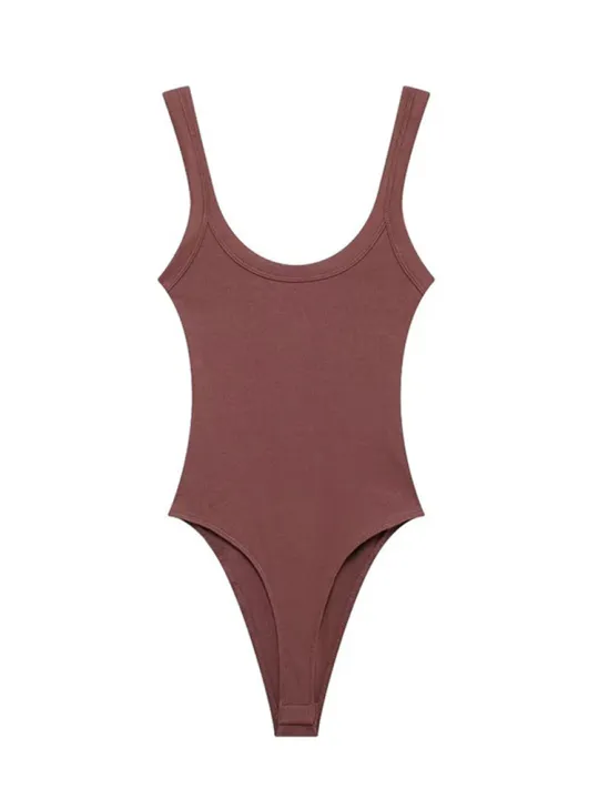 Women's%20Skinny%20Ribbed%20Bodysuits%20O%20Neck%20Straps%20Snap-Button%20%20Fashion%20Female%20Playsuits%20Comfortable%20Stretchy%20Clothing%20-%20Image%202
