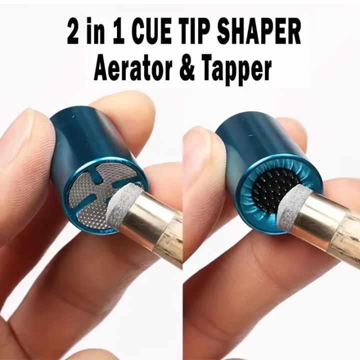 1pc 2in1 Billiard Cue Tip Tool Multi Functional Shaper Tapper Durable Aluminum Alloy Blue Golden Black Perfect Cue Performance