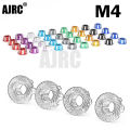 4pcs Aluminum Alloy M4 Tire Nut For 1/10 Rc Wheel Nut Traxxas Trx4 Trx6 Axial Scx10 Hsp Yokomo D90 D110 Slash Rgt. 