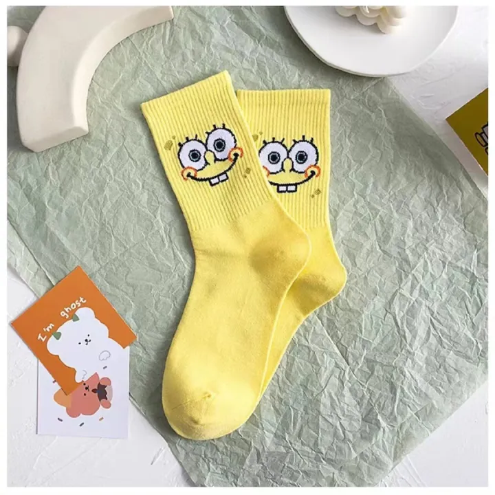 Cartoon%20SpongeBobs%20Women's%20Socks%20High%20Quality%20Fashion%20Men's%20Women%20Sock%20Printed%20Casual%20Hip-Hop%20Personality%20Adult%20Couple%20Stockings%20-%20Image%206