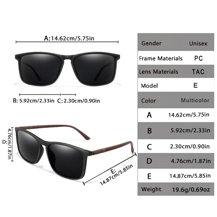 LOISRUBY%20Polarized%20Fishing%20Sunglasses%20Men%20Women%20Travel%20Angler%20Driving%20Cycling%20Male%20Eyewear%20UV400%20Square%20Vintage%20with%20Case%20-%20Image%202