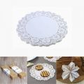 Doilies Paper, Lace Doilies Paper Round Decorative Paper Placements Bulk for Desert, Tableware Decoration, 6.5’’ Large Doilies Round Paper Placements for Cake Packaging. 