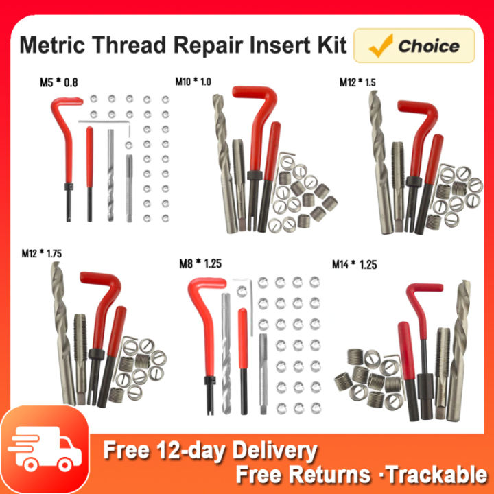 15pcs/20pcs/30pcs Metric Thread Repair Insert Kit M5 M6 M8 M10 M12 M14 Helicoil Car Pro Coil Tool Car Thread Repair Tool Kits