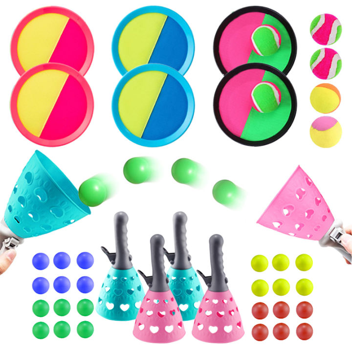 Toss and Catch Ball Set Outside Toys for Kids Ages 3-6 Outdoor Games Parent Child Interactive Sports Toys Birthday TMZ