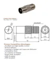 Dby F-type male steel jack for 1 RG6 cable. 