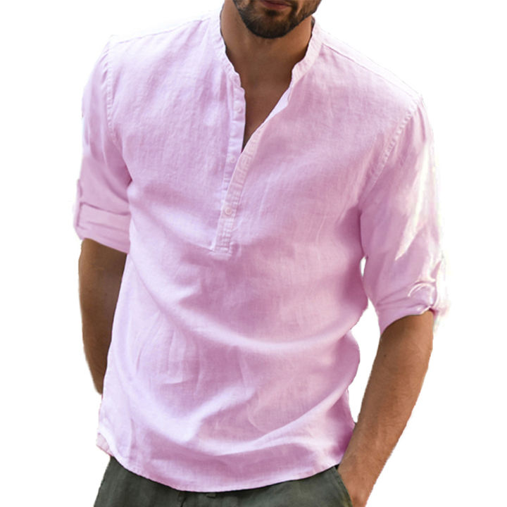 KB%20New%20Men's%20Casual%20Blouse%20Cotton%20Linen%20Shirt%20Loose%20Tops%20Long%20Sleeve%20Tee%20Shirt%20Spring%20Autumn%20Casual%20Handsome%20Men%20Shirts%20-%20Image%204