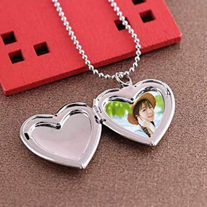 1 pc Heart Shaped Friend Photo Frame Locket Gift Item Both Side Photo Locket Necklace Love Locket Romantic Fashion Jewellery