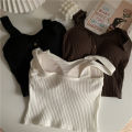 Women's Y2K Cropped Tops with Bra Pads Summer Corset Korean Suspenders Vest Sexy Camisole Slim New. 