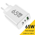 GaN Fast Charging 65W USB Type C Charger EU KR PD 3.0 Quick Charge Wall For Phone Adapter For iPhone 15   . 