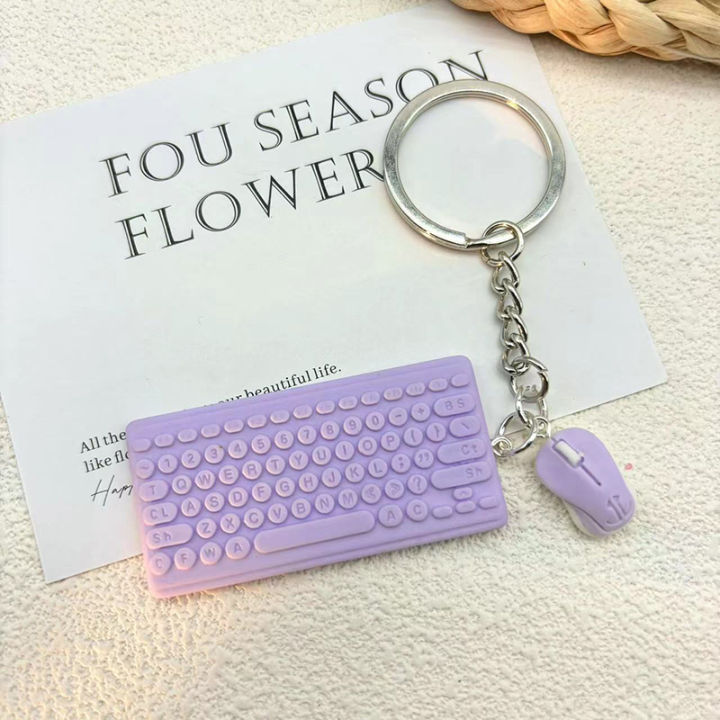 Mini Keyboard Key Ring Creative Mini Keyboard Mouse Keychain, Cute Simulation Key Ring Pendant ...
