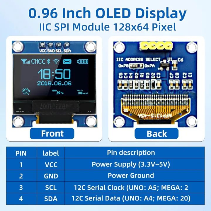 0.96%20Inch%20OLED%20Display%20Module,%20128x64%20Pixel%20I2C%20SSD1306%20Luminous%20OLED%20Screen%20Board%20Compatible%20with%20Arduino%20Raspberry%20Pi%20ESP32%20-%20Image%203