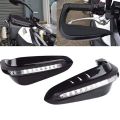 A Pair Motorcycle Hand Guards LED Light Protector HandGuards Handlebar Protection Shield Windproof Anti-slip Hand Guard Gear. 