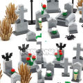 Marumine 111pcs Halloween Building Blocks Set MOC Bricks Model Kit Tomb Graveyard Accessories Parts Compatible 30103 30238 30115.