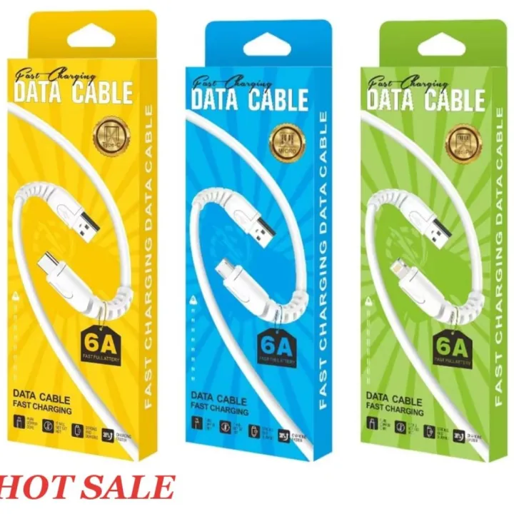 Byz Data Cable Quick Charge High Speed Data Cable Charging And Sync 6A OutPut For Micro USB / Type-c / Lightning Super Fast Charging Cable