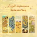 4Style 5pcs/set Hot Stamping PVC Bookmark Romantic Revival High Value Ins Floral Reading Mark Card Exquisite Oil Paintings. 