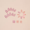 24pcs Sweet Pink Press On Nails Glossy Almond Stereo Pink Bowknots Decor False Nails Charming Full Cover Korean Style Fake Nail. 