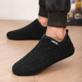 Men's Fuzzy Overlapping Slippers - Winter Warmth Indoor Home Shoes with Fuzzy Lining and Arch Support, Soft Cushioning Comfort,. 