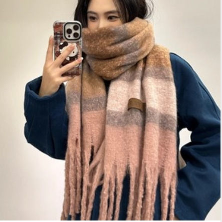 230*40cm%20Mallard%20Premium%20Winter%20Scarf%20Women%202025%20New%20Korean%20Style%20Thick%20Warm%20Fashionable%20Neck%20Warmer%20Cold%20Weather%20Accessories%20-%20Image%205