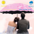 Umbrella, rain and shine dual use, manual blooming in water, black glue sunshade umbrella, compact and portable, three fold sun umbrella for elementary school students. 