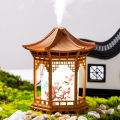 New small pavilion humidifier night light home Chinese style, home office humidifier USB portable water supplement car.