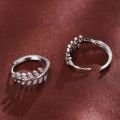 Huitan Simple Stylish Leaf Olive Small Hoop Earrings for Women Paved Shiny Crystal CZ Exquisite Earrings Hot Trendy Jewelry.