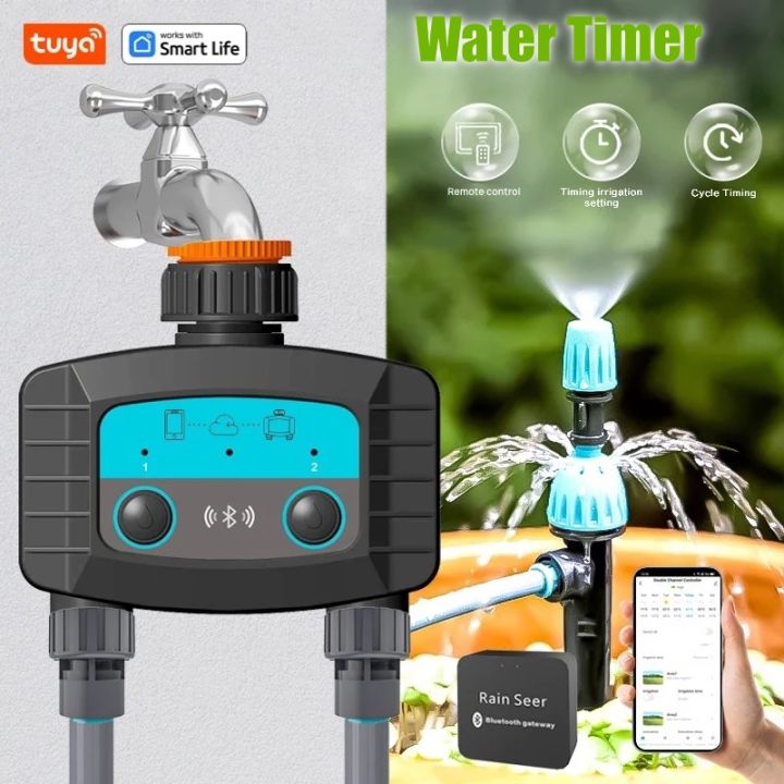 Smart Sprinkler Timer WiFi Bluetooth 2-Way Water Timer Garden ...