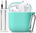 Airpods Case Cover 2&1 with Cleaner Kit,Soft Silicone Protective Case for Apple AirPods 2nd/1st Generation Charging Case with Ke. 