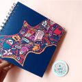 Dark Grey Blue Art Sketchbook Best for Painting & Drawing, Off-white Pages, Size 7.5 x 7.5 inches, 50 thick card sheets. 