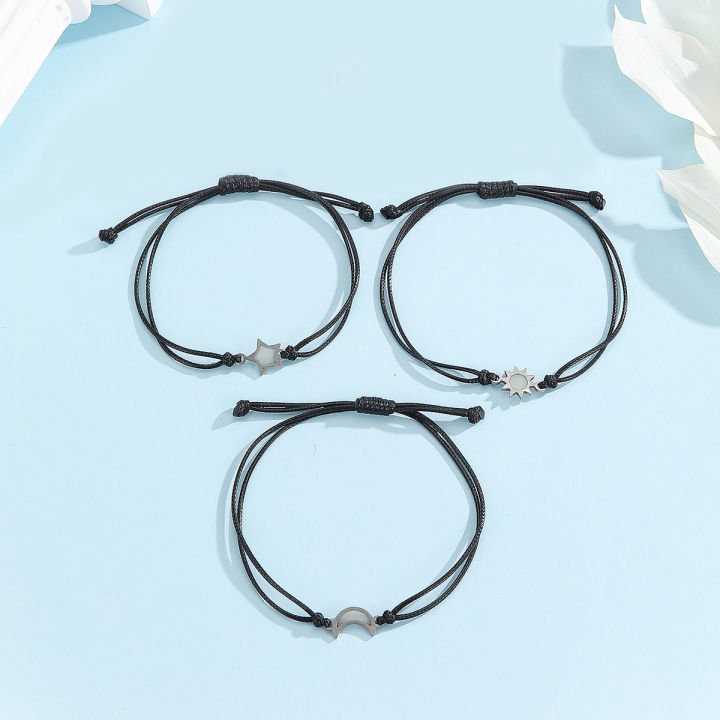 3%20Pieces/Set%20of%20Stainless%20Steel%20Luminous%20Sun%20Moon%20Star%20Bracelet%20Hand-Woven%20Fashion%20Rope%20-%20Image%203