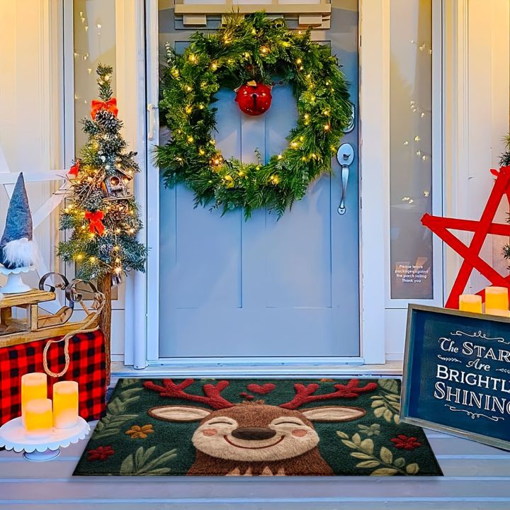 1pc%20Fluffy%20Christmas%20Deer%20Microfiber%20Bath%20Mat%20-%20Quick-Dry%20&%20Absorbent,%20Festive%20Holiday%20Design%20with%20Red%20Berries%20&%20Green%20Leaves%20-%20Image%206