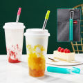 Telescopic Reusable Drinking Straws Stainless Steel Metal Straws Folding Straw Set With Case Cleaning Brush Camping Travel Straw.