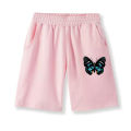 Girls New Cotton Pant Butterfly Casual Shorts Summer Loose Sweatpants Children Student Printed Short Pants 3-14Y.