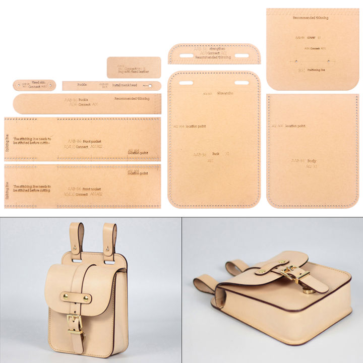 1 Set of Waist Hanging Bag, Tool Kit, Coin Purse - Kraft Paper Template, DIY Leather Handmade Crafts, Sewing Template with Holes