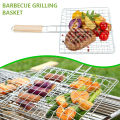 Barbecue Net Stainless Steel Barbecue Grilling Basket Fish Shrimp Vegetable Steak Meat Shrimp Folding Grilling Net BBQ Rack Tool.