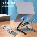 Adjustable Laptop Cooling Stand with Fan, Foldable Portable 7-Level Height Adjustment, Aluminum Alloy Material,. 