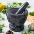 Marble Mortar and Pestle-Black (Pack Of One) Large Size. 