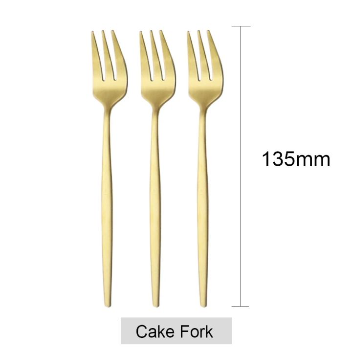 6Pcs%20Stainless%20Steel%20Matte%20Cake%20Fruit%20Forks%20Flatware%20Silverware%20Cutlery%20For%20Dessert%20Salad%20Fork%20Set%20Gold%20Tableware%20Mini%20Fork%20-%20Image%206
