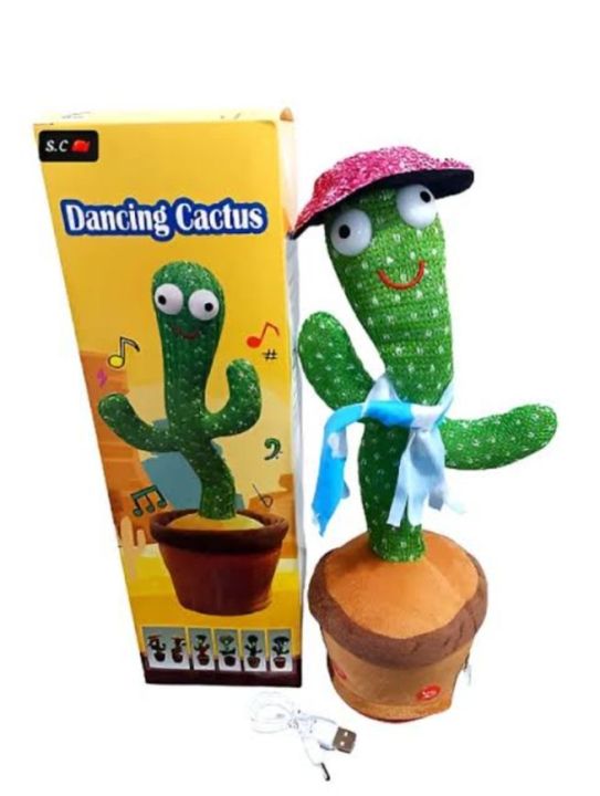 Dancing Talking Cactus Interactive plush Toy | Wriggle & Singing Recording Repeat What You Say Funny Mimicing Funny Toy for Kids