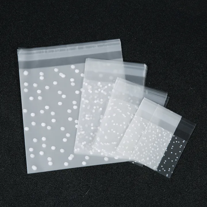 100pcs/lot%20Self%20Sealing%20Gift%20Bag%20White%20Polka%20Dot%20Transparent%20Packaging%20Bags%20Frosted%20Dot%20Pattern%20Bag%20For%20Jewelry%20Cookie%20Storage%20-%20Image%204