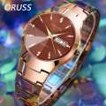 ORUSS Watch Men Quartz Watch for Lovers Luxury Women wristwatch Stainless Steel Waterproof Men's Watches Couple Give Gift. 