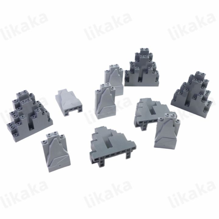 10PCS Mountains Hills MOC Building Blocks Toys Compatible City Accessories Model Blocks DIY Toy Parts for Kids Boys 