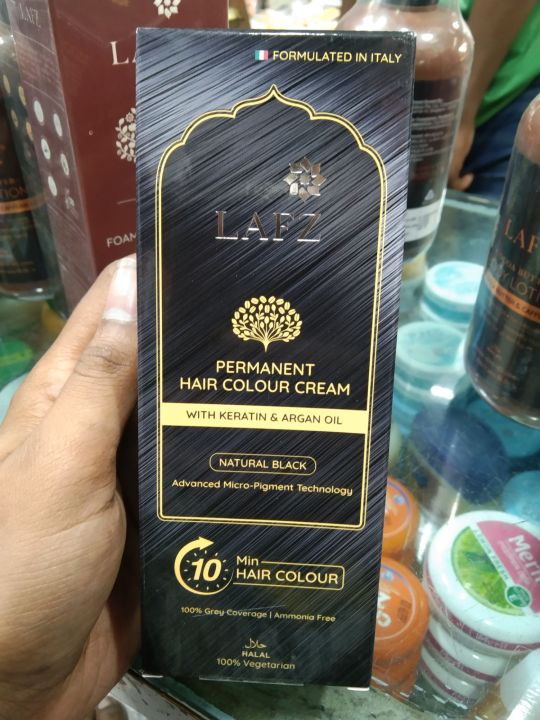 Lafz Permanent Hair Color Cream - Natural Black