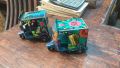 HANDCRAFTED WOODEN PAKISTANI RICKSHAW MODEL . TRUCK ART . TRADITIONAL TUK TUK . PAKISTANI HANDICRAFT SOUVENIRS. 