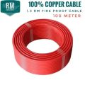 House Wiring Cable Fire Proof BYA (1.3 rm) Pure Copper Black & Red Non-Sheathed Single Core Copper Cable 1.3Rm Cable. 