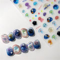 1pcs 5D Kawaii Jelly Series Nail Art Stickers Blue Jellyfish Adhesive Nail Art Decorations Stickers Hot Stamping Manicure Decals. 