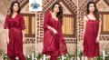 Luxury Nighty Set 3 Piece For Women honeymoon night dress, Romantic Night Dress / Hot Bridal Night Suit ,3 piece nighty set(GOWN + Inner Dress + Trouser) -Black. 