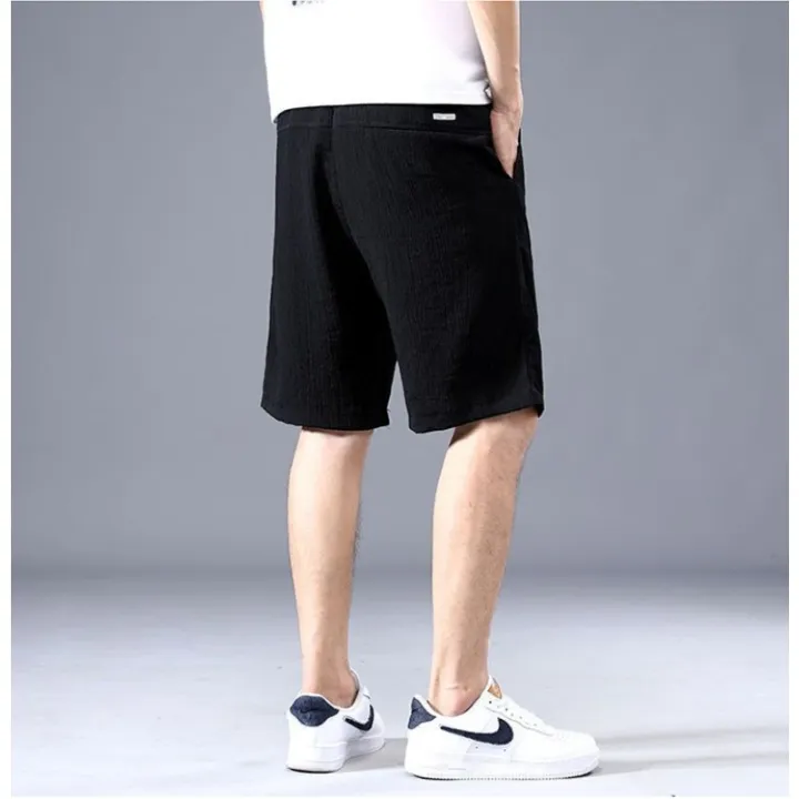 Sleeping%20Pants%20Ice%20Silk%20Shorts%20Men%20Casual%20Shorts%20Loose%205-Minute%20Pants%20Solid%20Youth%20Home%20Shorts%20Elastic%20Waist%20Large%20Pajama%20Pants%20-%20Image%205