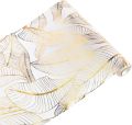 Golden Leaf Organza Metallic Table Runner for Home Kitchen Party Table Decoration.