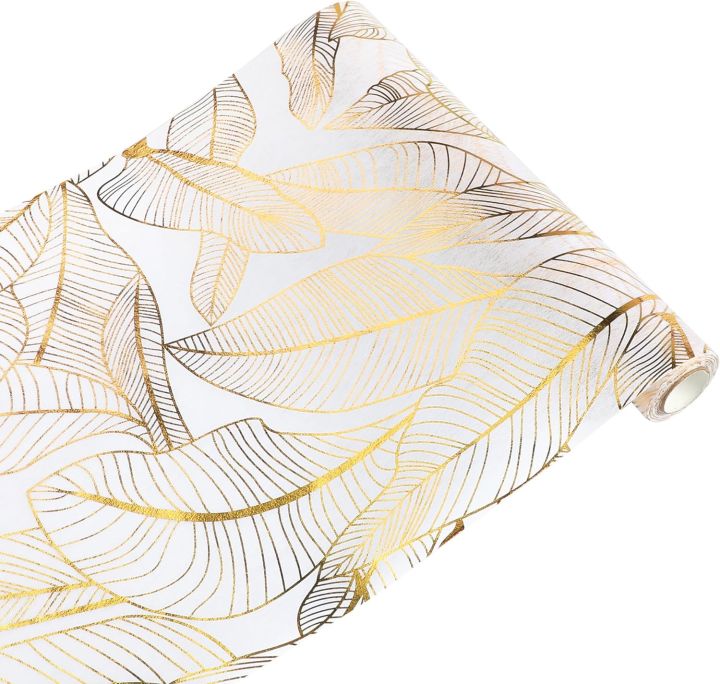 Golden Leaf Organza Metallic Table Runner for Home Kitchen Party Table Decoration
